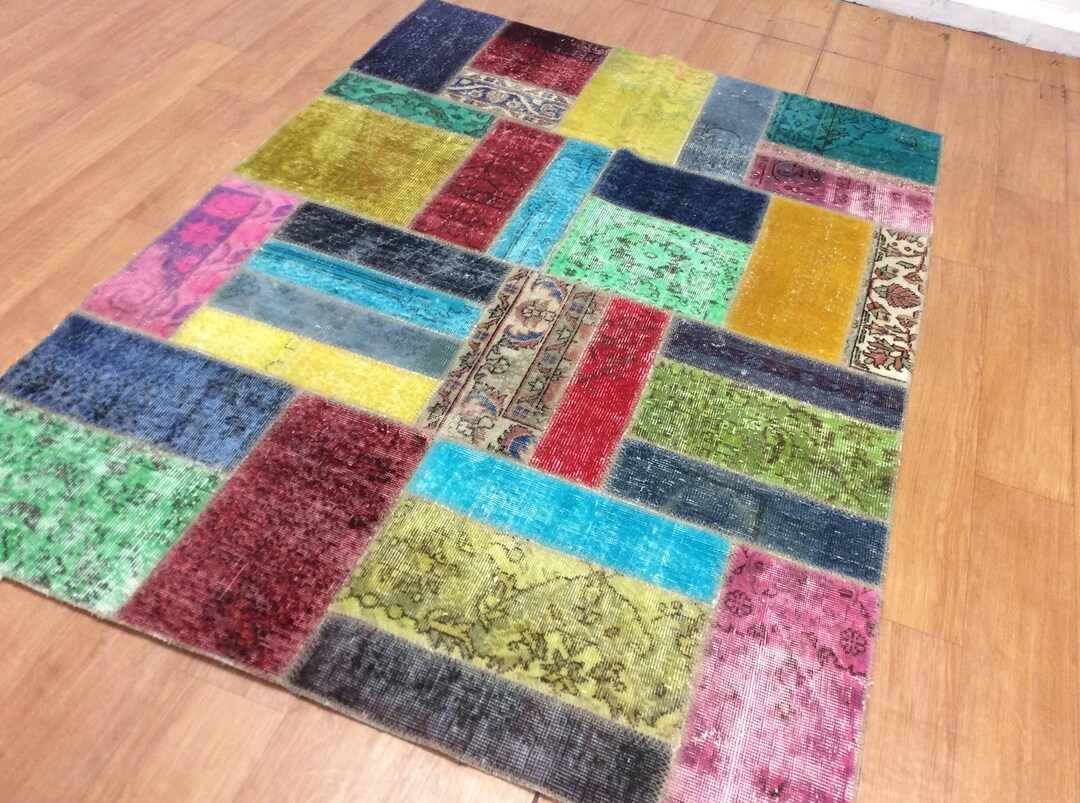 78.7'x57inches Rug Handmade Rug Turkish Rug Vintage Rug Decorative