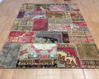 Designer rug,6x8 ft  vintage, home design, turkish rug ,vintage rug, anatolian natural wook, handmade rug, patchwork rug,interior rug