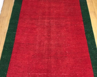 Turkish rug, vintage carpet, 6x9 ft rug, area rug, wool rug, anatolian rug, hand knotted rug, decor rug, oriental rug, red rug, old rug
