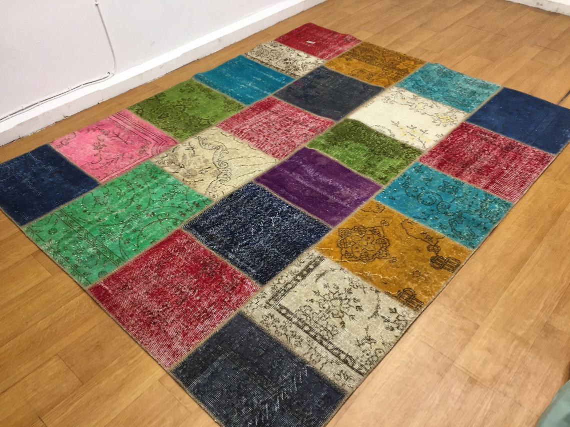 7X8 FEET RUG Patchwork Feet Rugpatch Rugmulti Rugdesigner Etsy