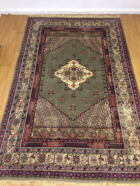 turkısh rug ,madallıon rug ,furniture rug ,designer rug ,7x11 feet rug ,decorative rug ,bohemian rug ,vintage rug ,west turkey rug area rug