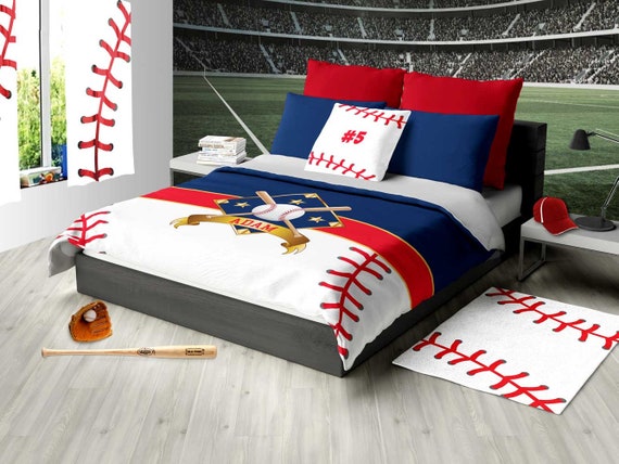 Personalized Baseball Bedding Baseball Duvet Baseball Etsy