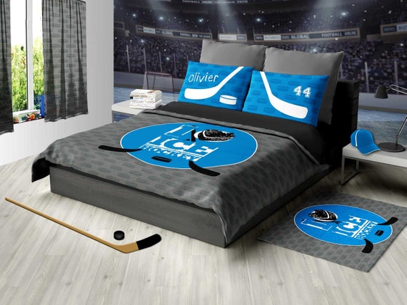 Ice Hockey Comforter Or Hockey Duvet Personalized Hockey Bedding Sets Jersey Numbers Pillow Cases Any Color King Queen Twin Sale