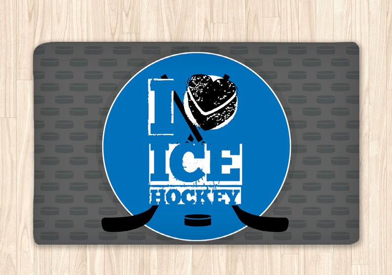 Hockey Area Rug Hockey Rug Personalized Rug Custom Rug Etsy