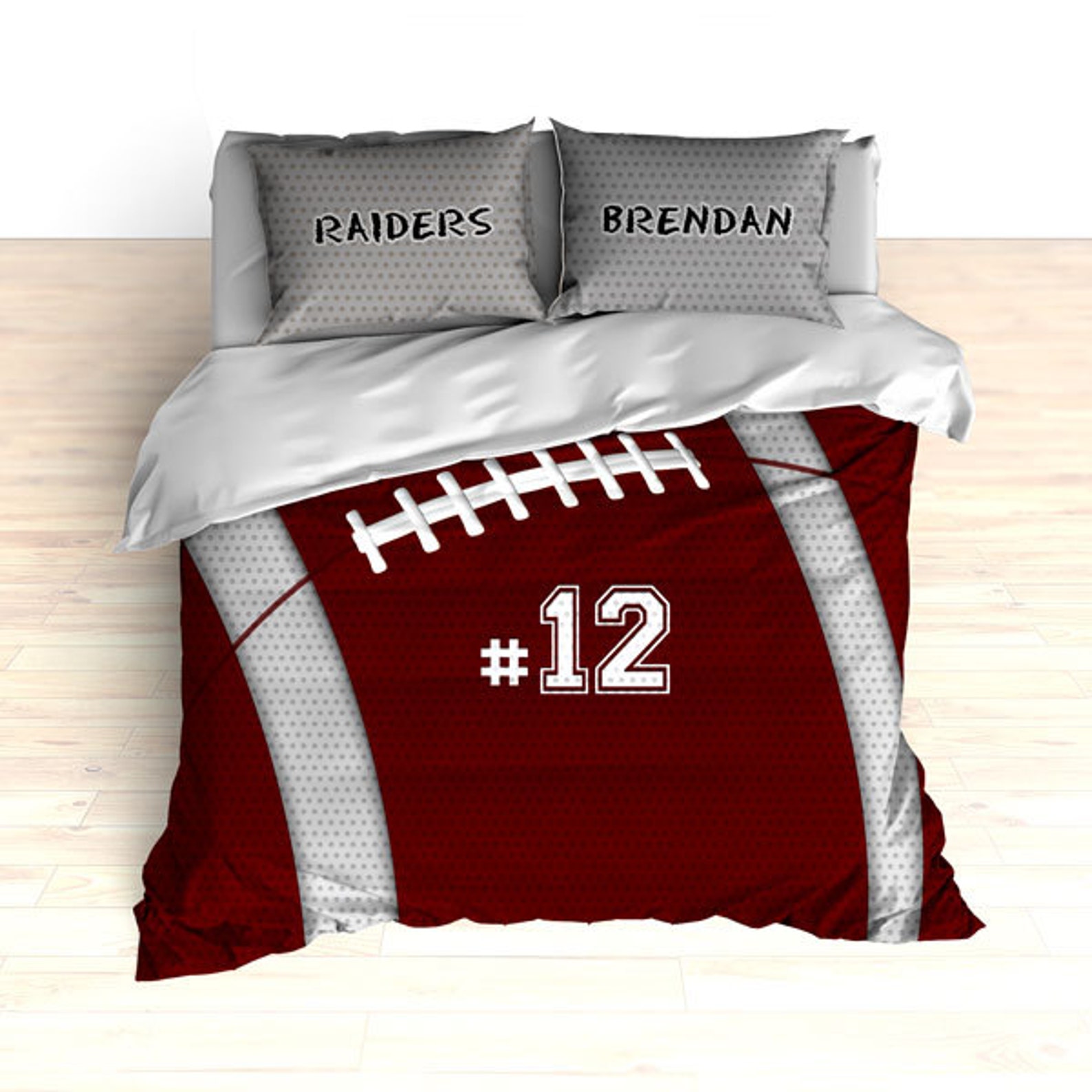 Football Bedding Football Team Colors Personalized Bedding Etsy