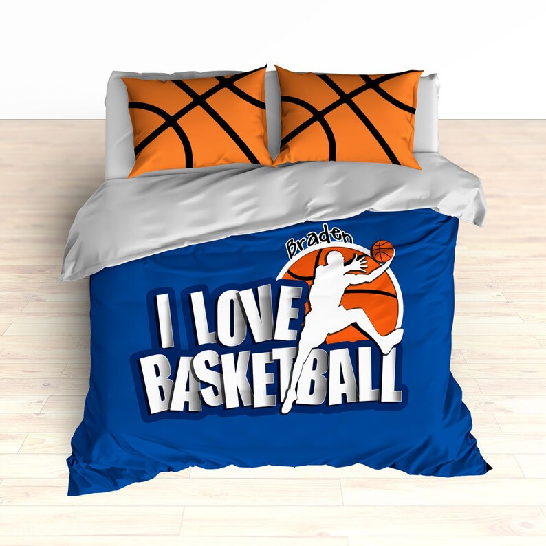 Blue Basketball Duvet Basketball Comforter Custom Basketball Etsy