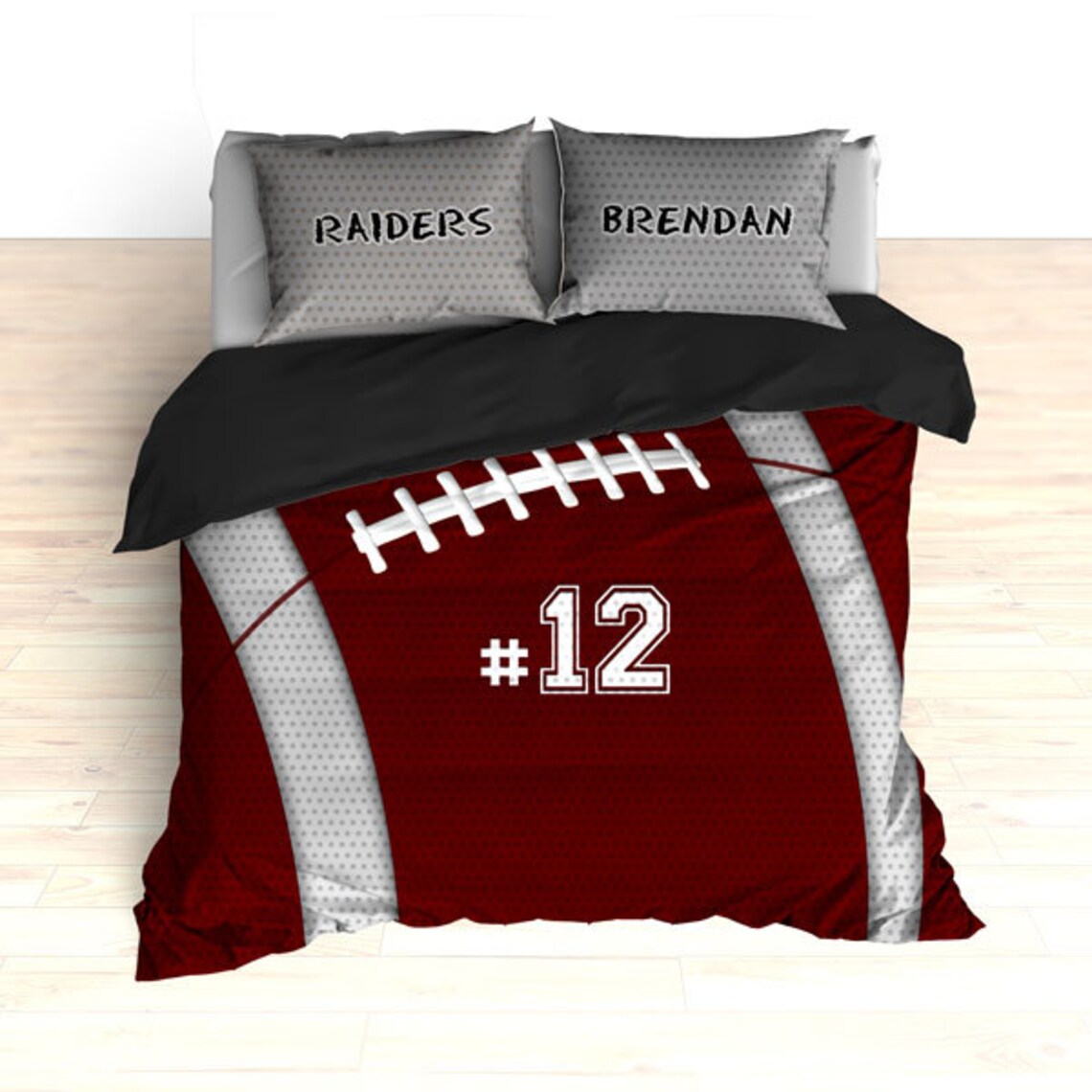 Football Bedding Football Team Colors Personalized Bedding Etsy