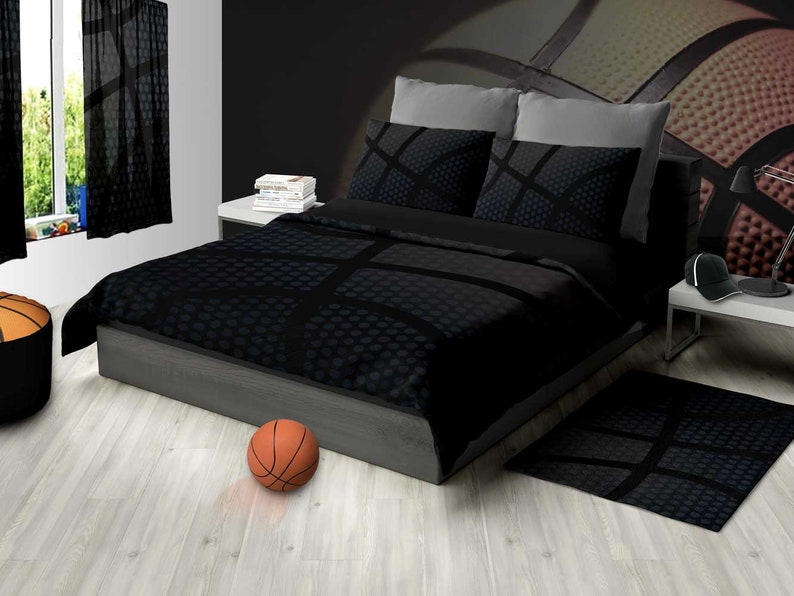 Black Basketball Bed Grey Bedding Comforter Image 0