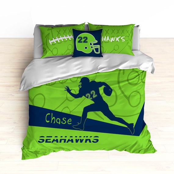 Seahawks Bedding Personalized Football, Seahawks Bedding Queen