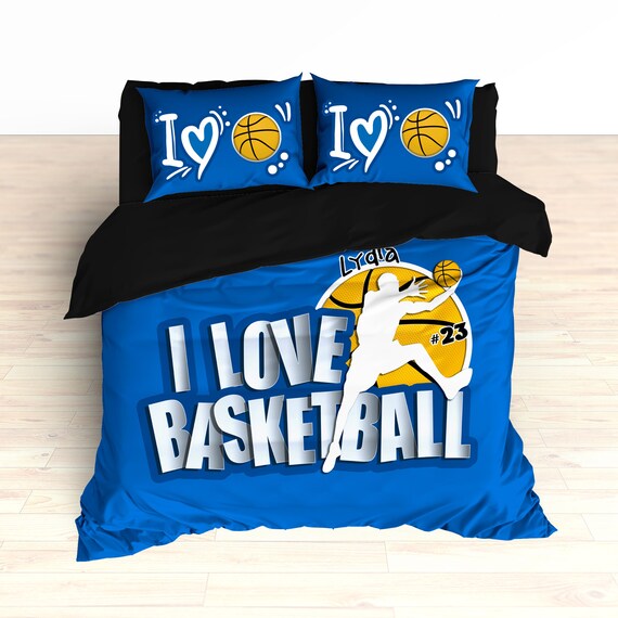 Basketball Bedding Basketball Layup Royal Blue And Gold Etsy