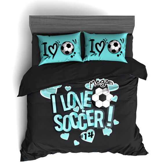 Soccer Duvet Cover Soccer Gift Bedding Set Personalized Etsy Soccer Duvet Cover Soccer Duvet Duvet Covers