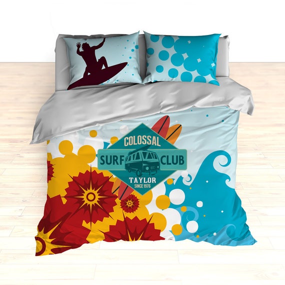 Personalized Surf Bedding Colossal Wave Surfing Comforter Image 0