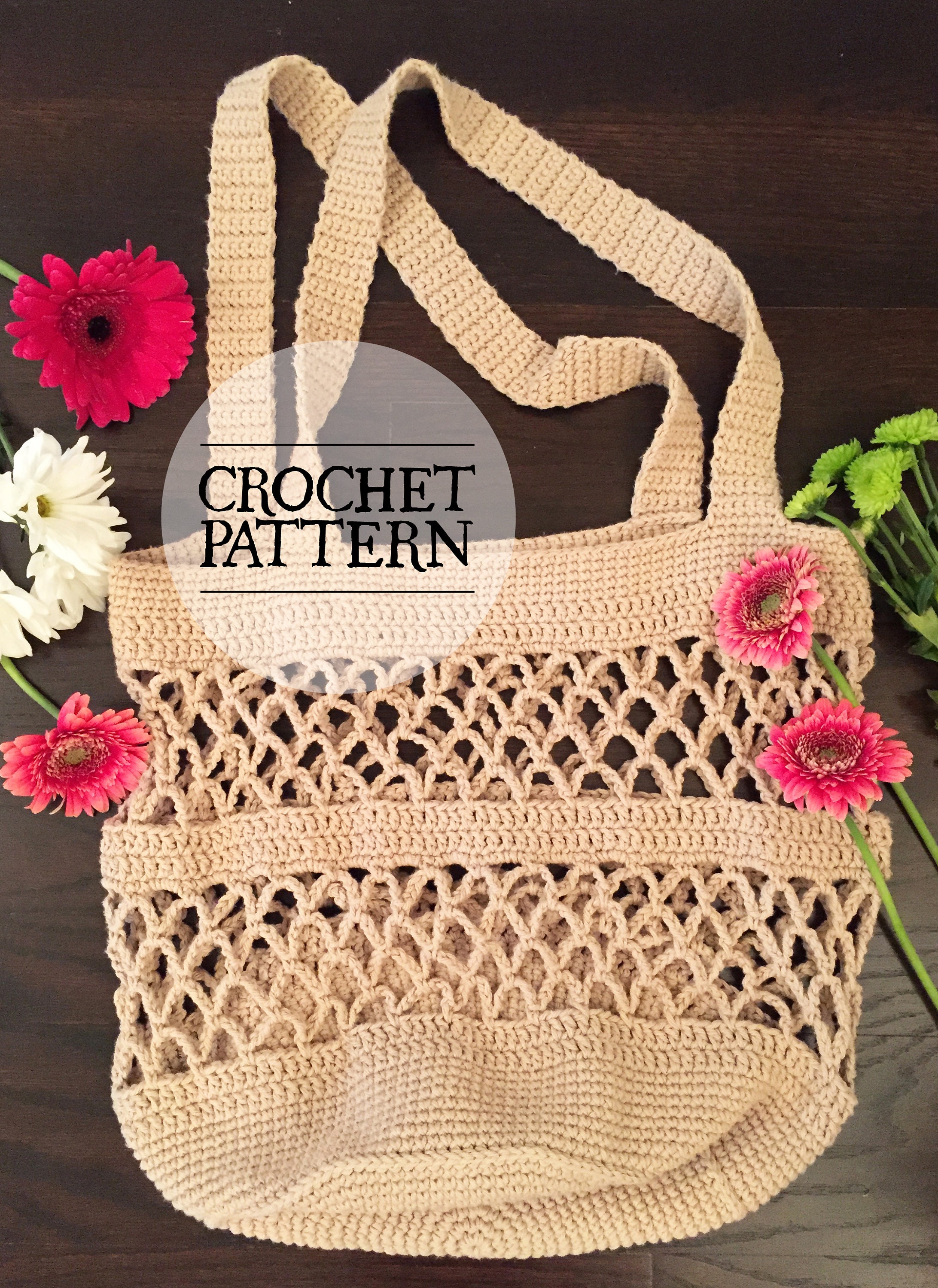 PATTERN: Crochet Market Tote Pattern 2 Sizes by the | Etsy