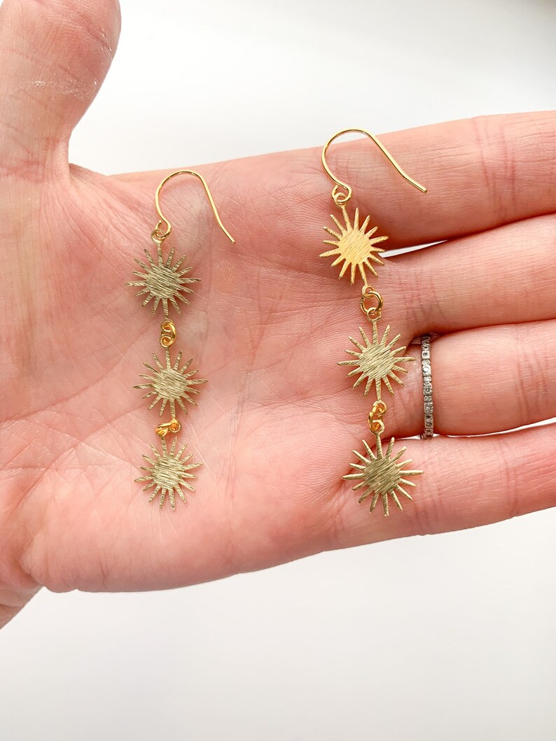 Sun Drop Dangles/ Sun Earrings/ Unique Earrings/ Bohemian Etsy