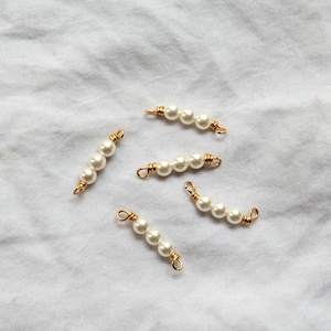 Triple Pearl Connectors, Permanent Jewelry, Pearl Connector, Gold Filled Permanent Jewelry Connector Charms, Permanent Jewelry Charm