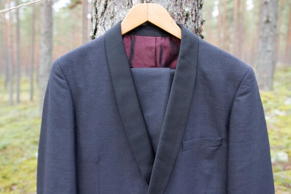 Suit, black military suit, vintage suit, men army