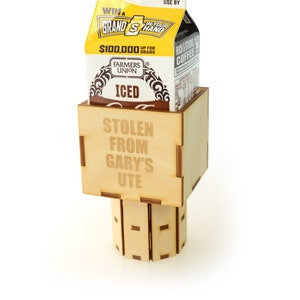 Iced coffee cup holder adapter for cars. Square to Round Flavoured Chocolate Milk caddy for prams and vehicle centre console FUIC