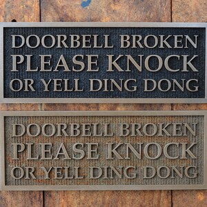 Doorbell Broken Bitte Klopfen Oder Yell Ding Dong Lustige Etsy