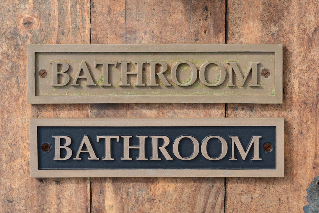 BATHROOM Door Sign. Toilet Door Sign. Victorian, New, Old Style Rustic ...