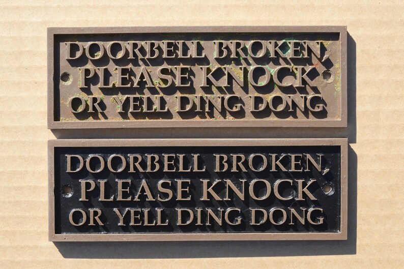Doorbell Broken Bitte Klopfen Oder Yell Ding Dong Lustige Etsy