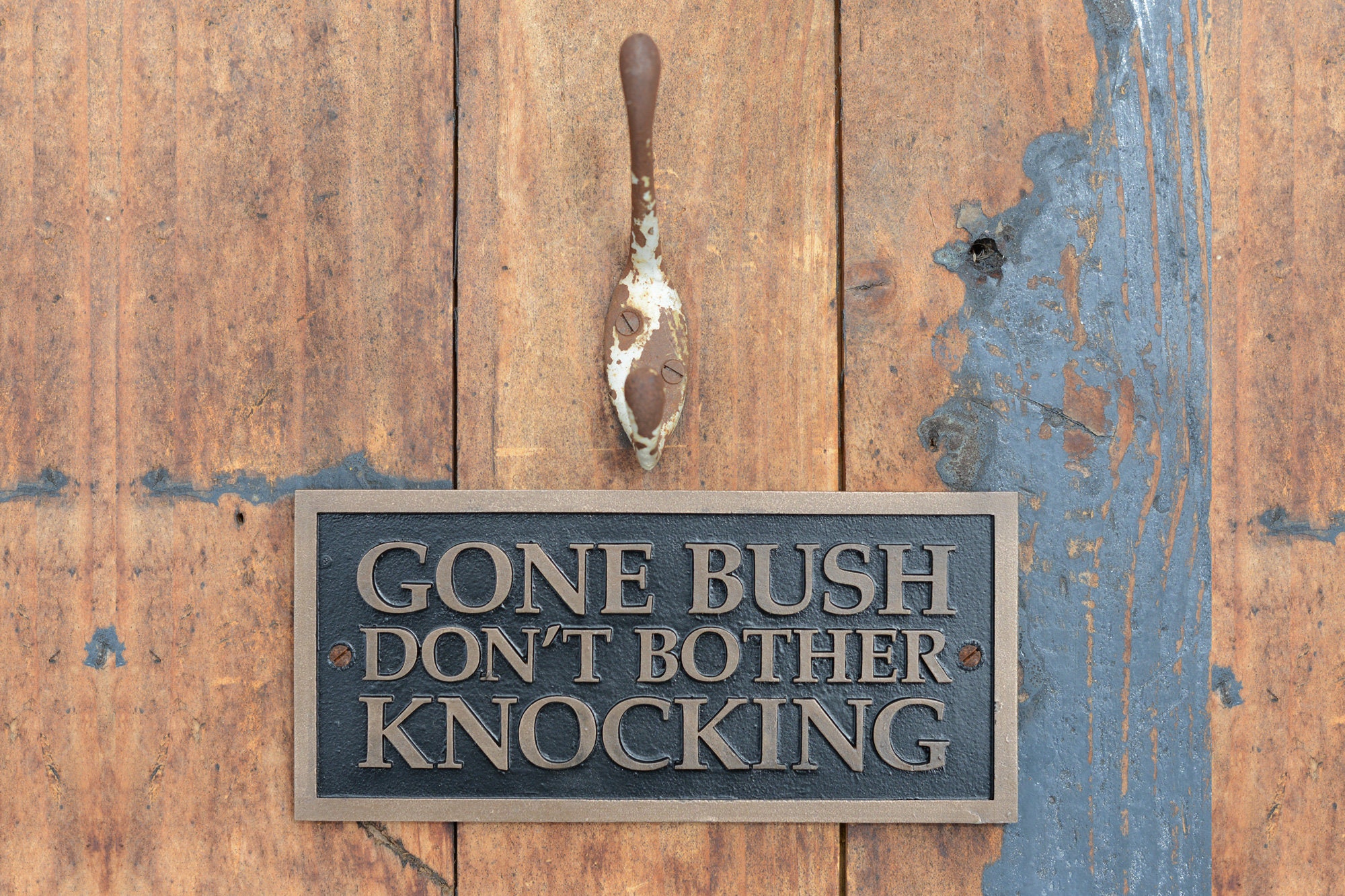GONE BUSH Don't Bother Knocking. Funny Door Sign. Funny Wall Plaque ...