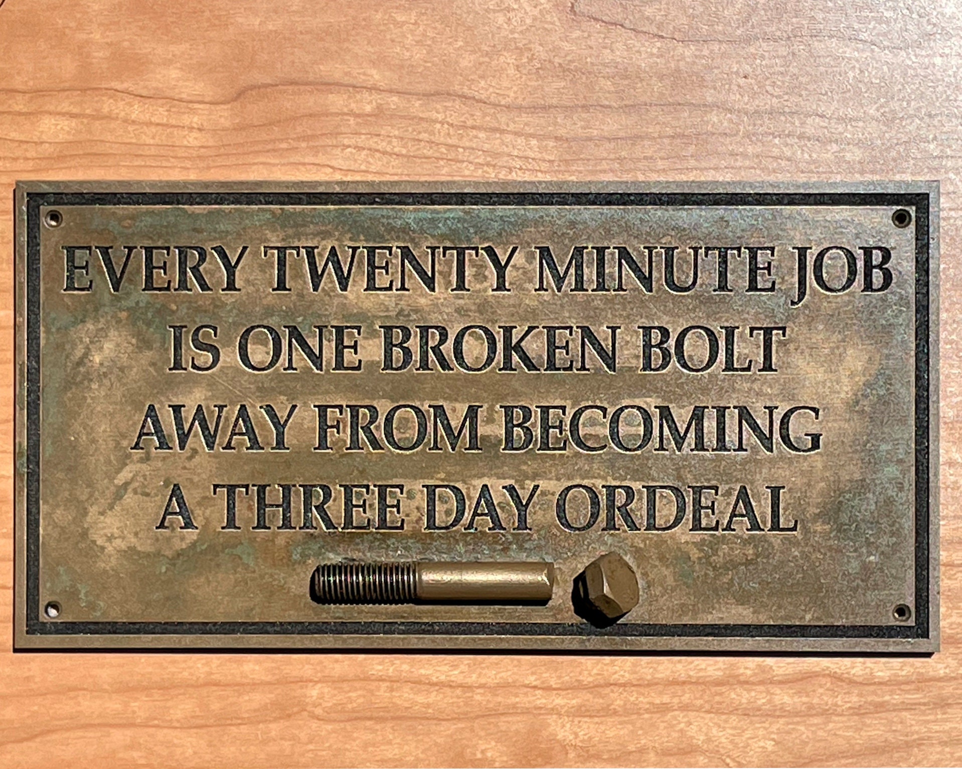 Every Twenty Minute Job is One Broken Bolt Away From Becoming | Etsy