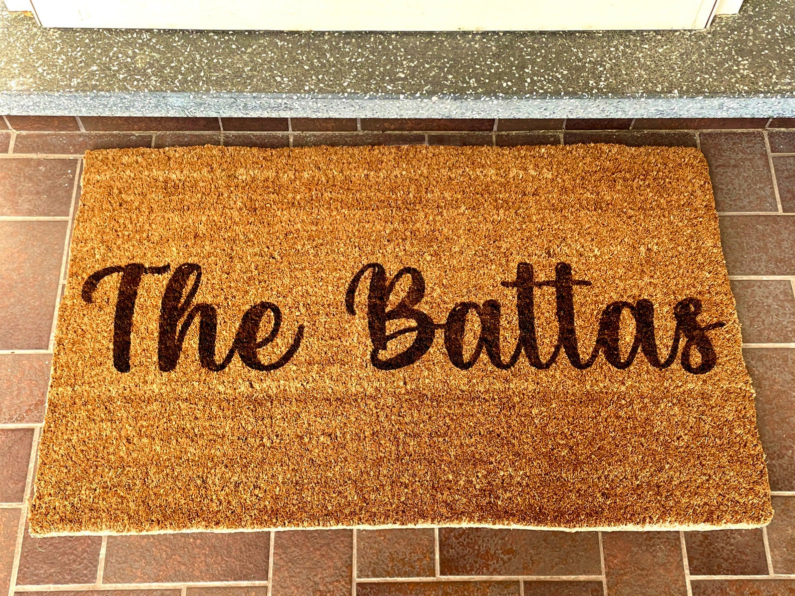 Custom doormat Laser engraved personalised door mat. Hard Etsy