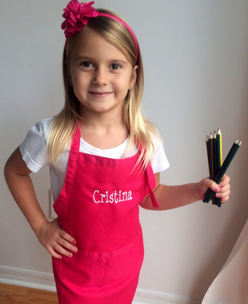 Kids Apron Kids Art Smock Chef Apron Personalized Apron - Etsy
