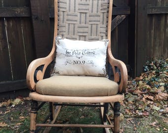 Antique sewing nursing rocker low armless wooden Victorian | Etsy