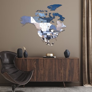 Hölzerne Nordamerika Karte, 3D Nordamerika Karte, 3D US Landkarte, detaillierte Amerika für die Wand, 3D Kanada Karte, Büro/Wohndekor Mexiko Karte, Mexiko