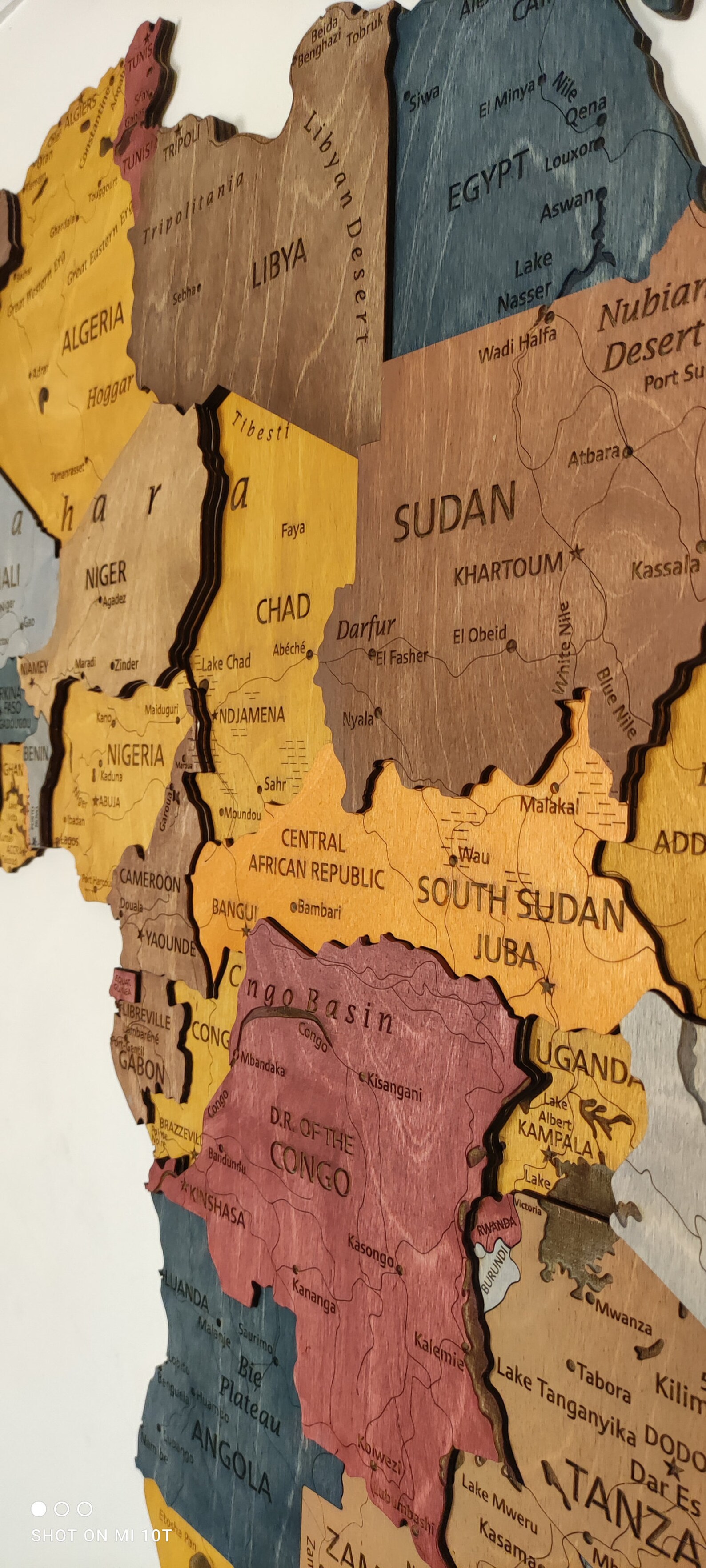 Wooden Africa Map 3D Africa Map 3D Wood Africa Map Detailed Etsy