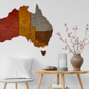 Houten kaart van Australië, 3D kaart van Australië, houten kaart van Australië, 3D kaart van Australië, kaart van Australië voor muur, 3D gedetailleerde kaart van Australië