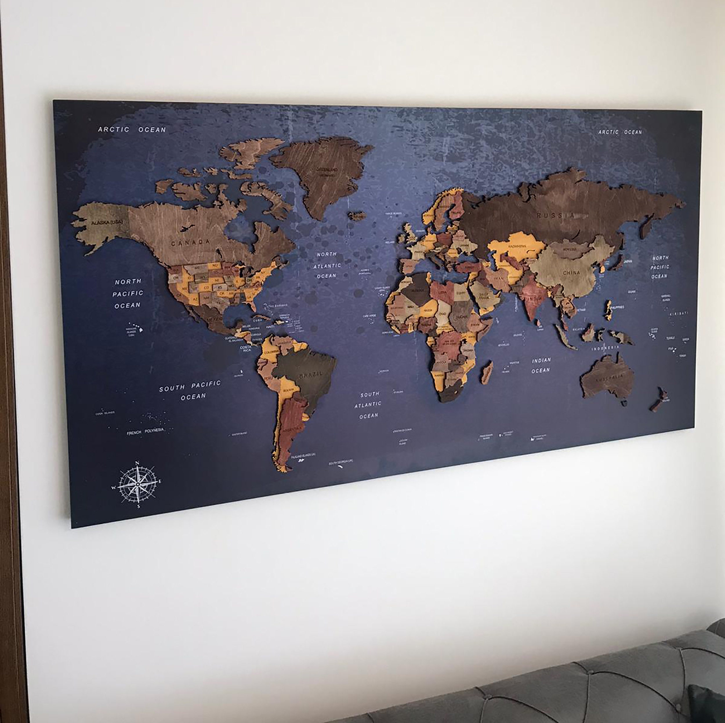 Wood Map Wooden World Map With Background Large Wall Art World Map Wall  Decor Timber World Map Office Decor Map Wood Map of the World Wood 