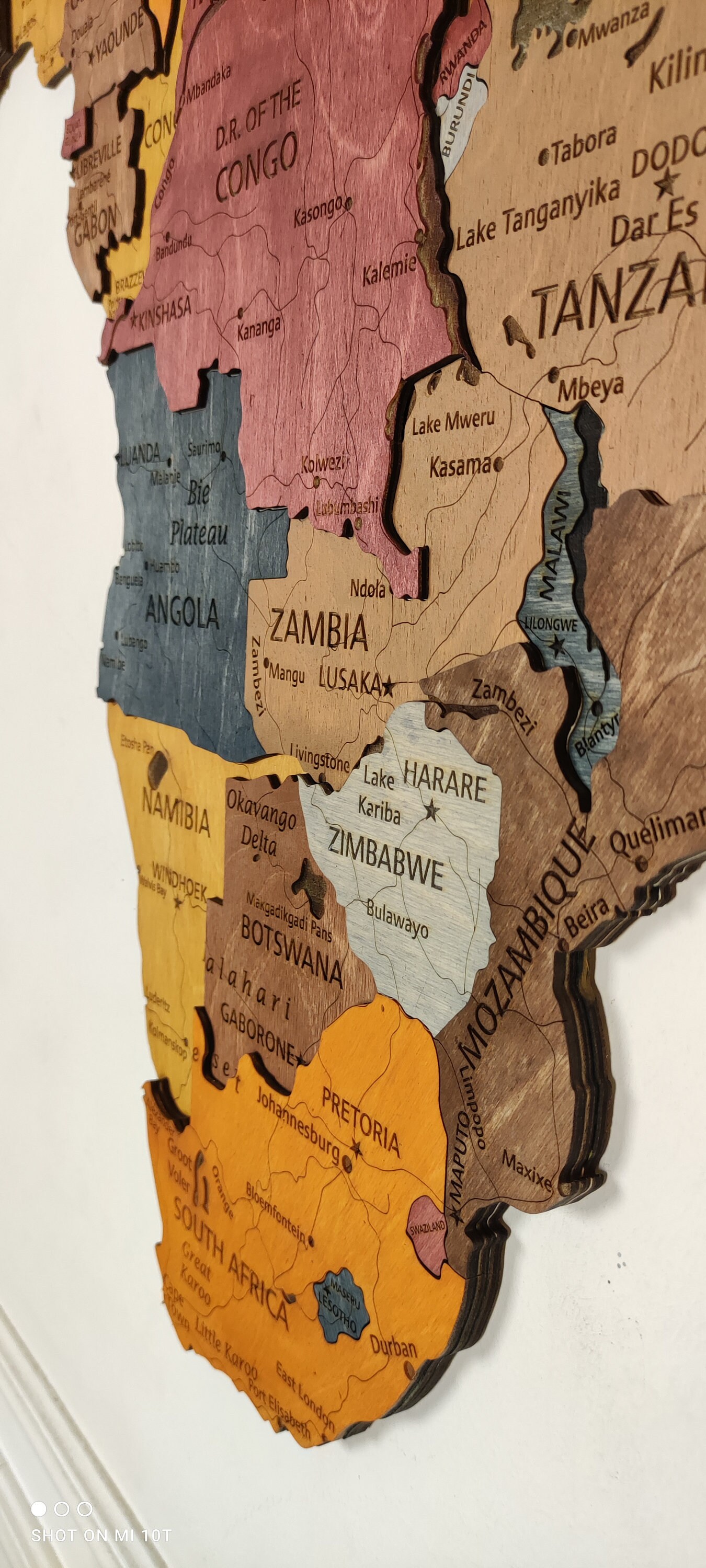 Wooden Africa Map 3D Africa Map 3D Wood Africa Map Detailed Etsy Canada