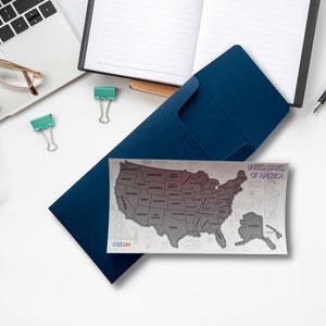 Carte des États-Unis à gratter - Tracker de voyage avec options magnétique et classique - Cadeau parfait pour les voyageurs - 20 x 10 cm avec étui