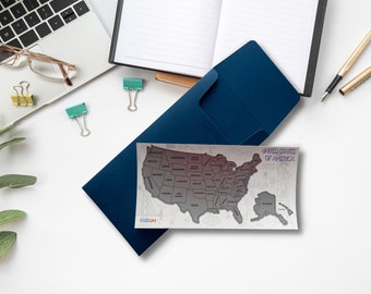 USA Scratch Off Map: Travel Tracker, Classic or Magnetic (20x10 cm)