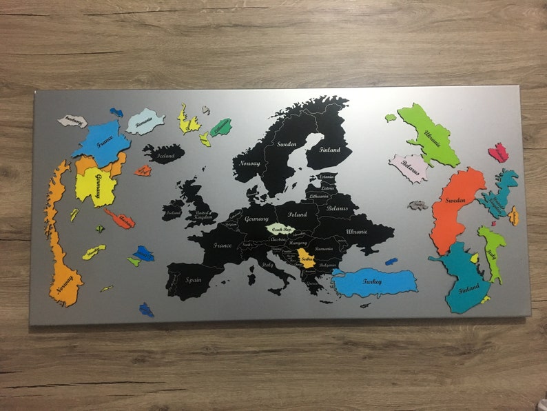Europe Map Etsy