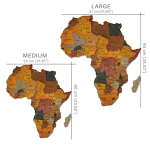 sizes for our 3d wooden africa map design