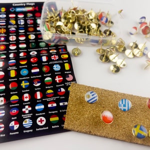 Land vlag push pins, 100 stuks vlag pins, wereldkaart pins, land pins, push pins, wereldkaart cadeau afbeelding 4