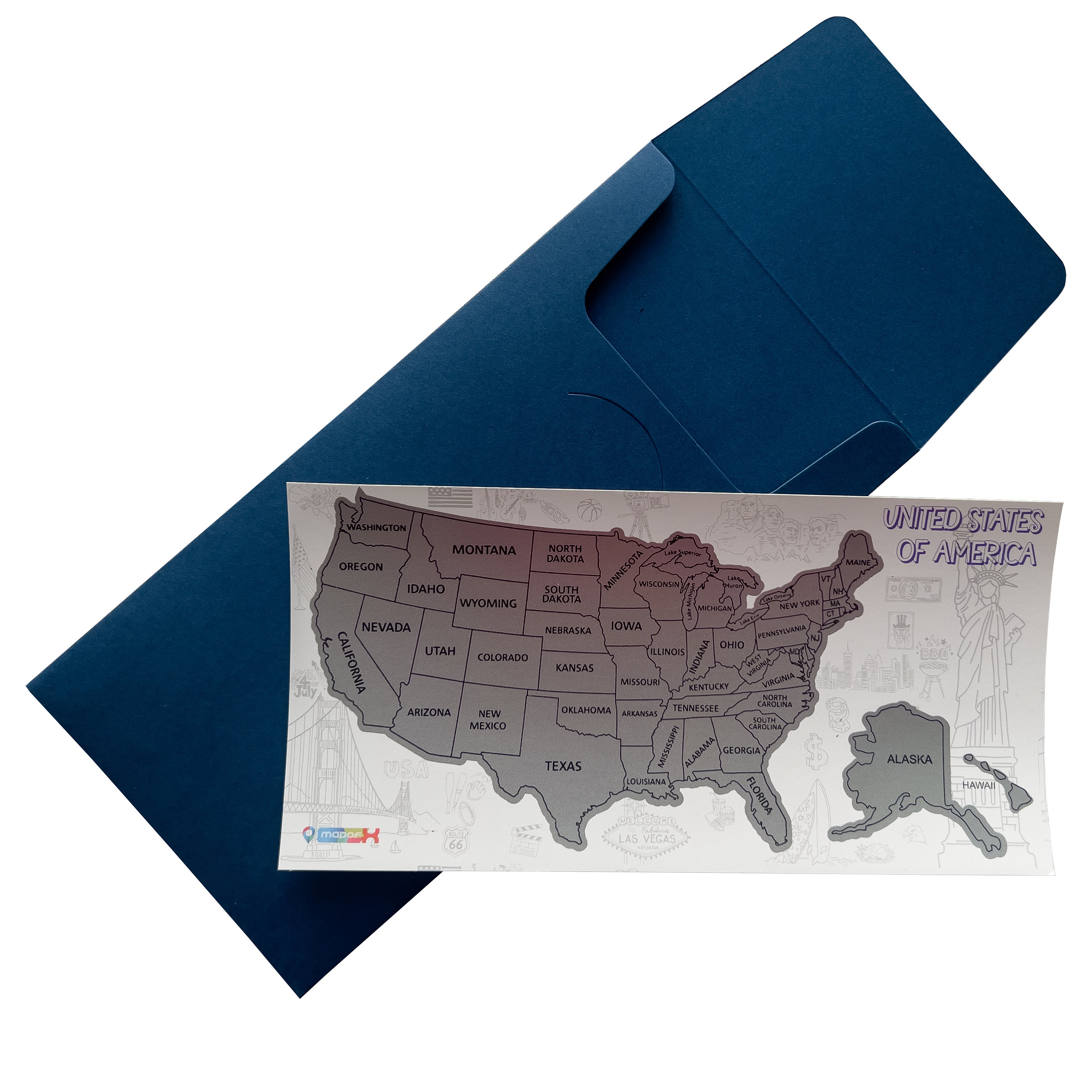 USA Scratch Off Map - Travel Tracker with Magnetic & Classic Options - Perfect Gift for Travelers - 20x10 cm with case