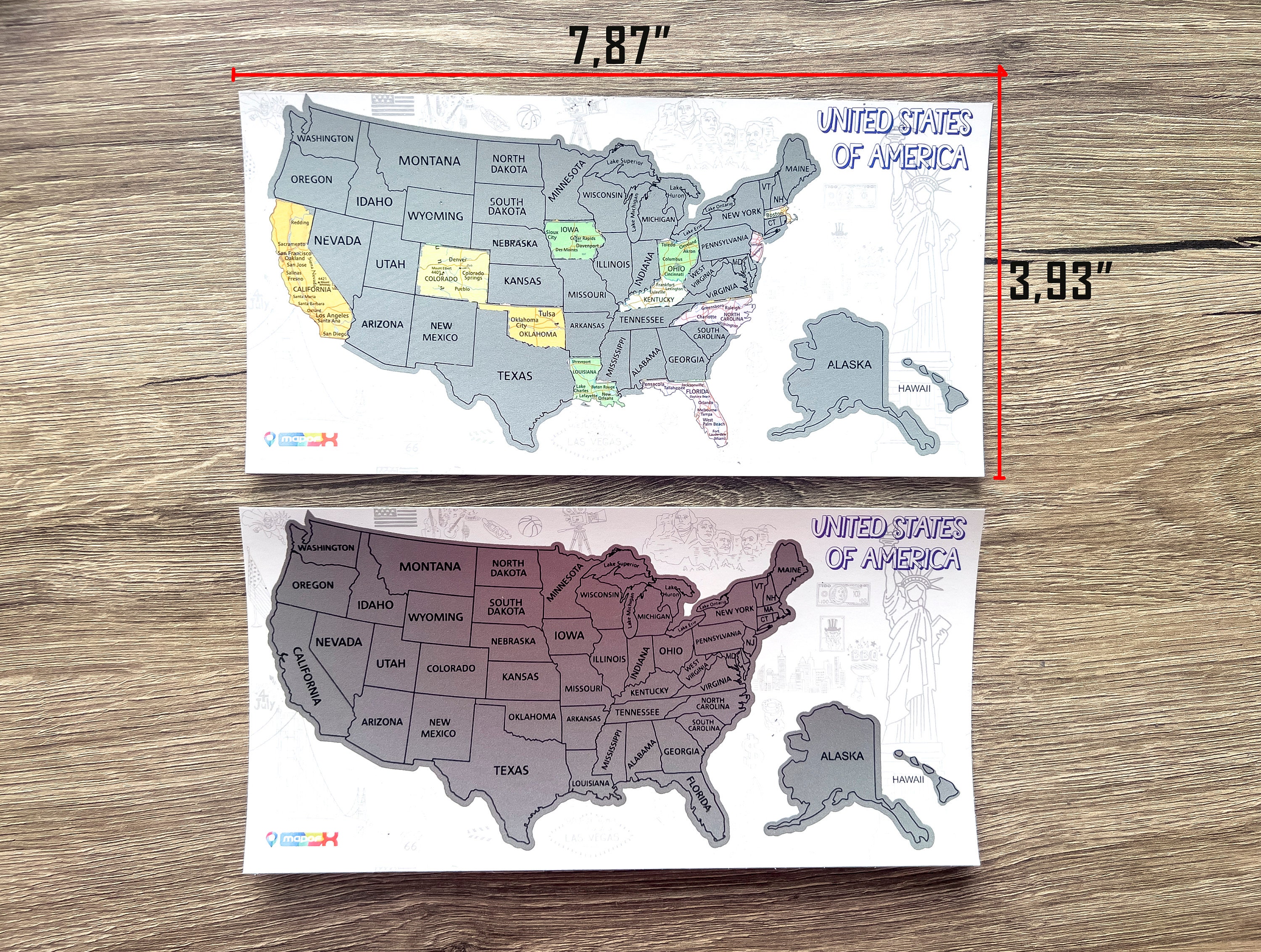 USA Scratch Off Map - Travel Tracker with Magnetic & Classic Options - Perfect Gift for Travelers - 20x10 cm with case