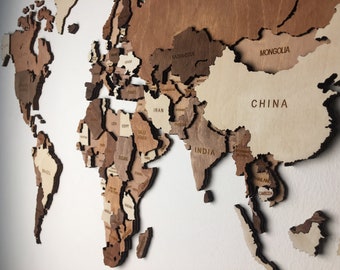 Stupell Industries Our Big Beautiful World Map Wall Plaque 13x19 Design by Artist Marley Ungaro 