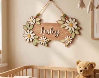 Personalized Name Sign for Nursery, 100% Wood Name Tag, Custom Baby Room Wall Decor, Nursery Sign, New Baby Gift, Nursery name tag