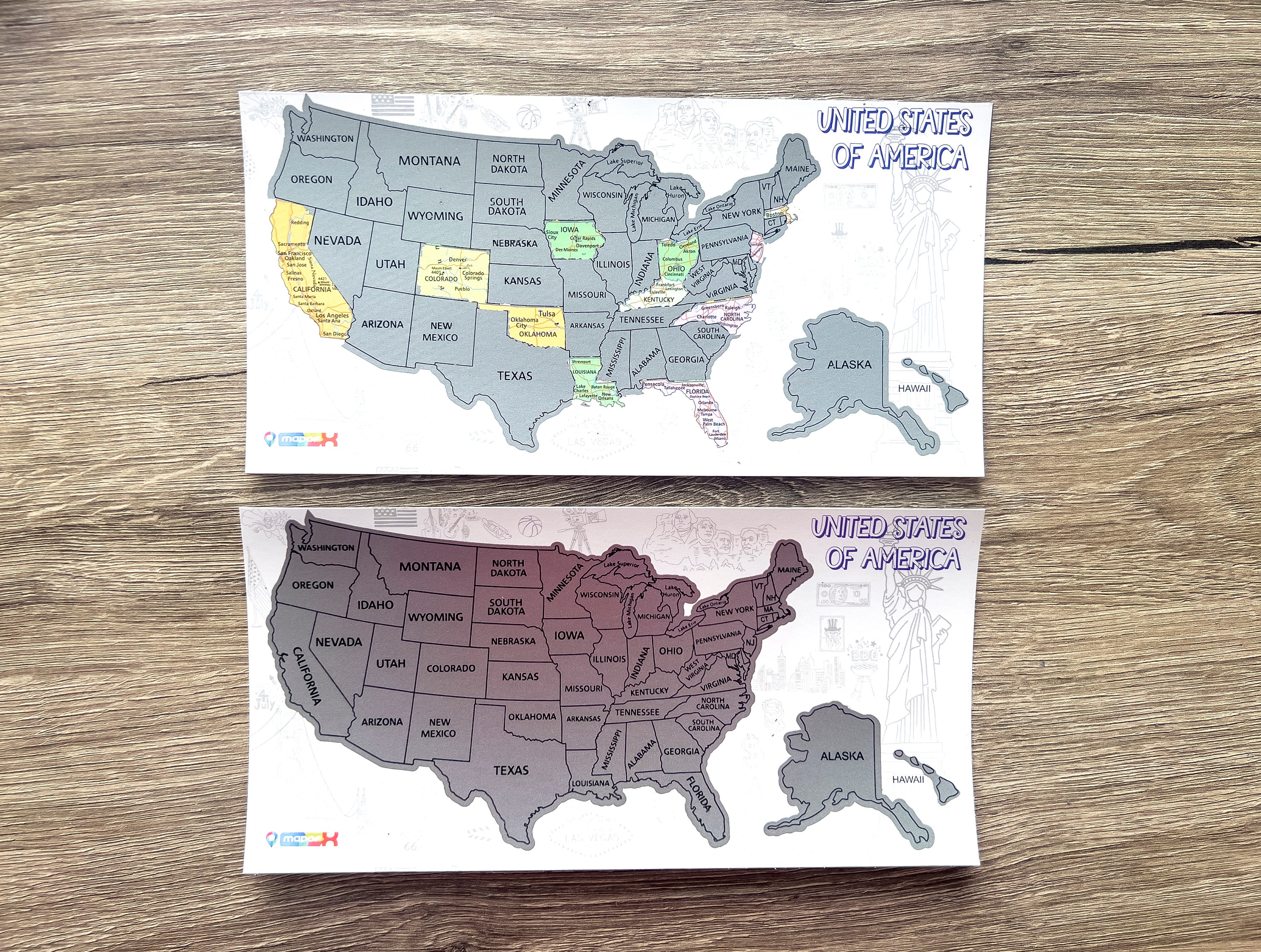 USA Scratch Off Map - Travel Tracker with Magnetic & Classic Options - Perfect Gift for Travelers - 20x10 cm with case