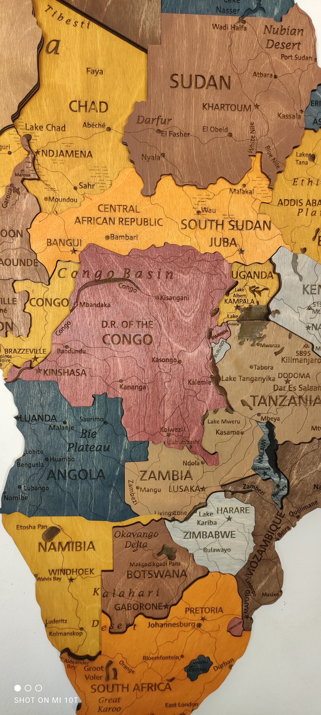 Wooden Africa Map 3D Africa Map 3D Wood Africa Map Detailed Etsy Canada