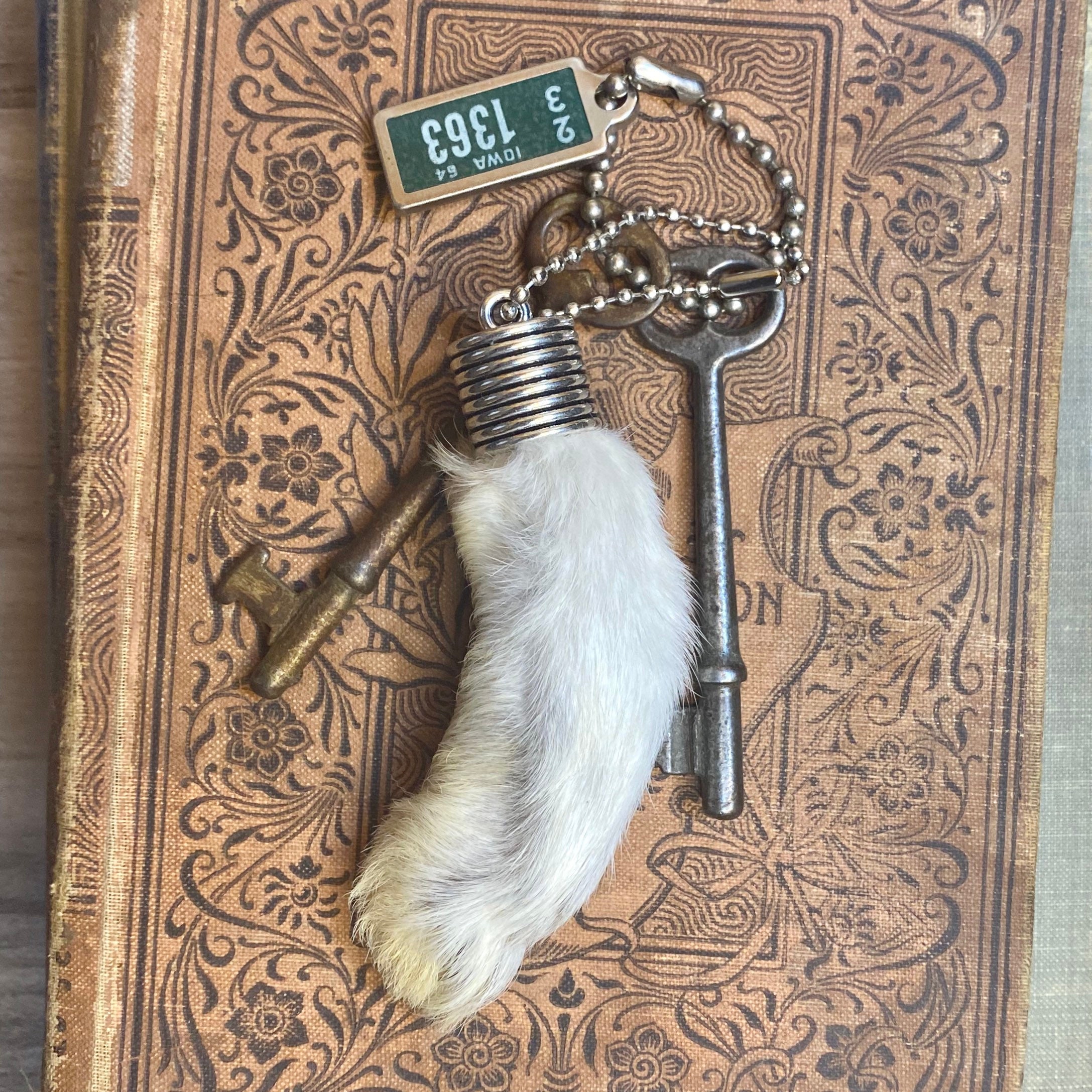 Genuine Lucky Rabbits Foot Keychain Talisman Etsy