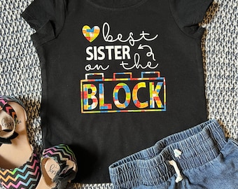 Best Sister on the Block Shirt, Bricks, Blocks, Sister, Family Shirts