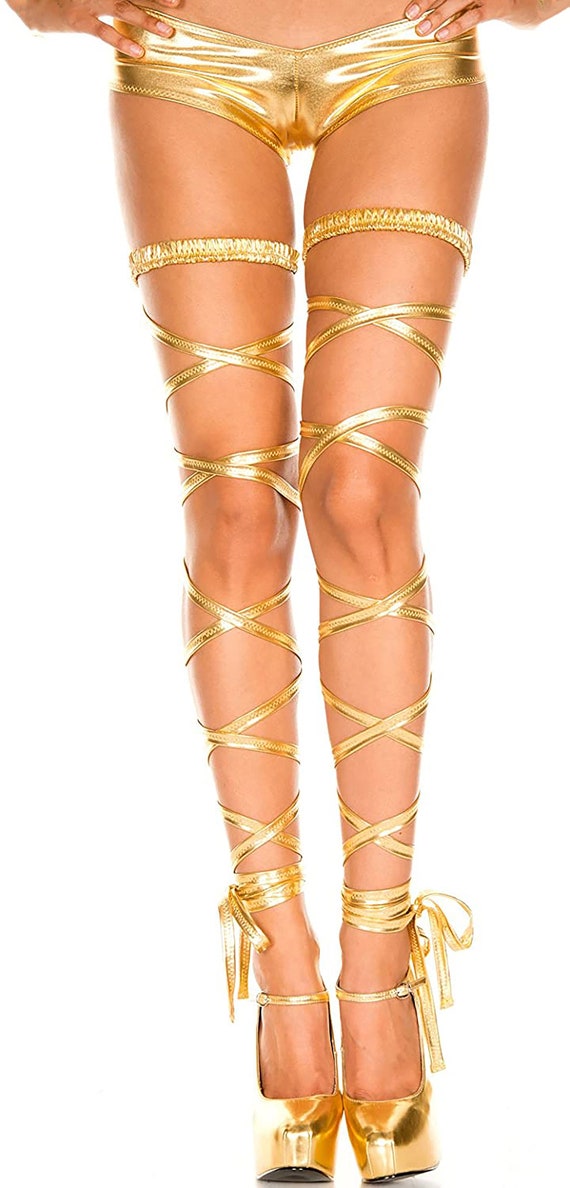 Gold Stretch Metallic Sexy Footless Leg Wrap One Size -  Canada