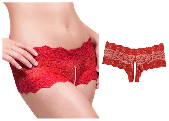 Sheer X Cheeky Panty in Pink & Red