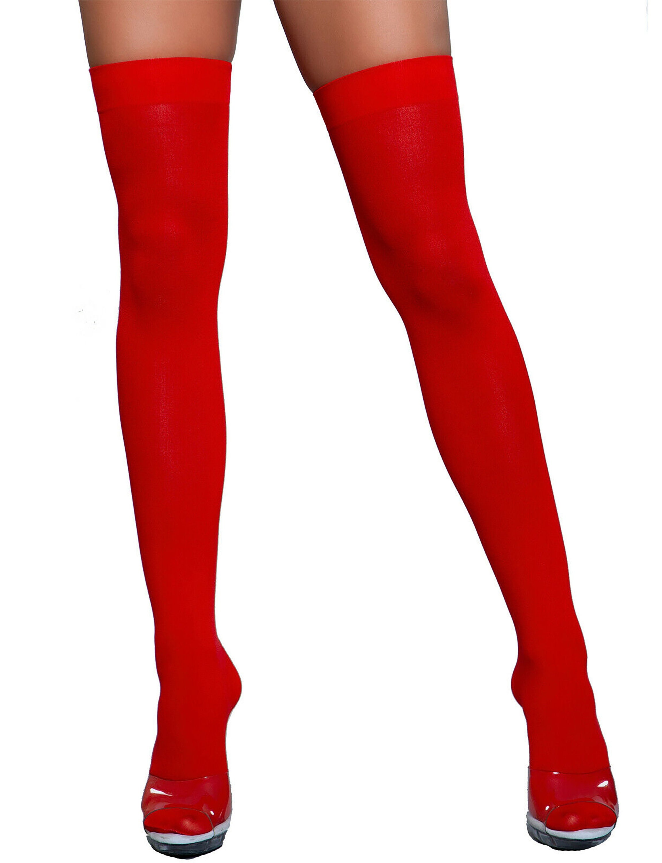 Hen imod falme Sporvogn Red Opaque Thigh Highs One Size - Etsy